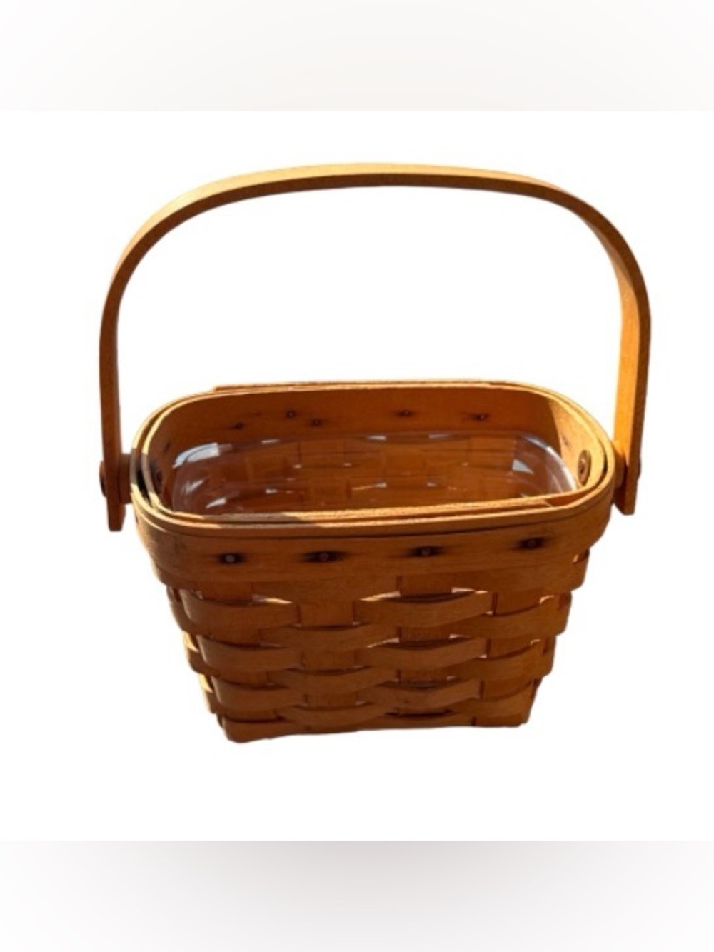 Longaberger American Cancer Society Handwoven Basket in natural Finish